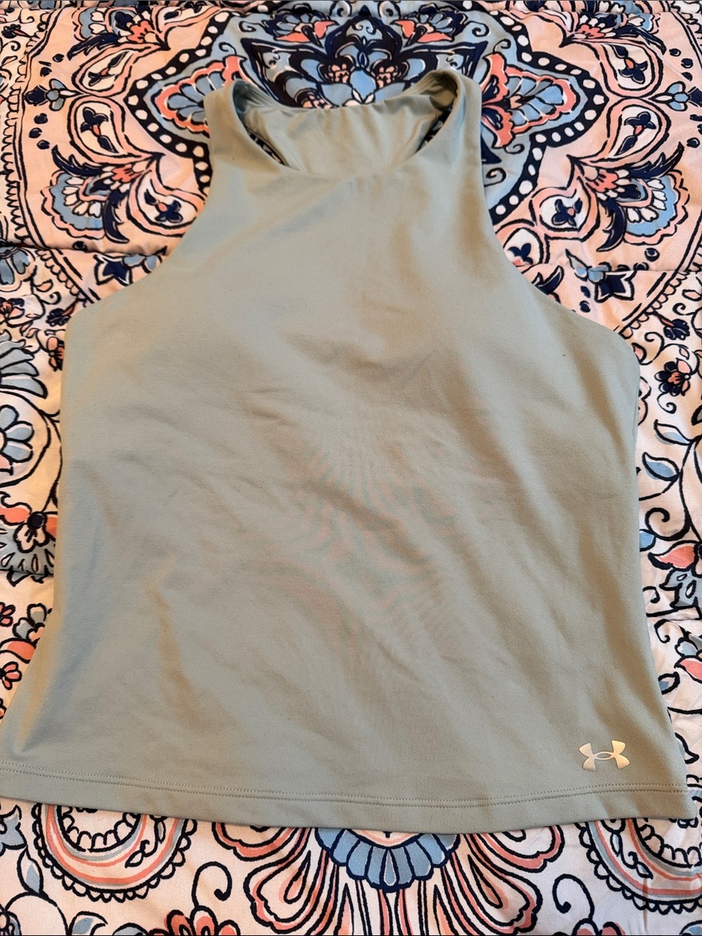 Under Armour Sage Green High-Neck Athletic Tank